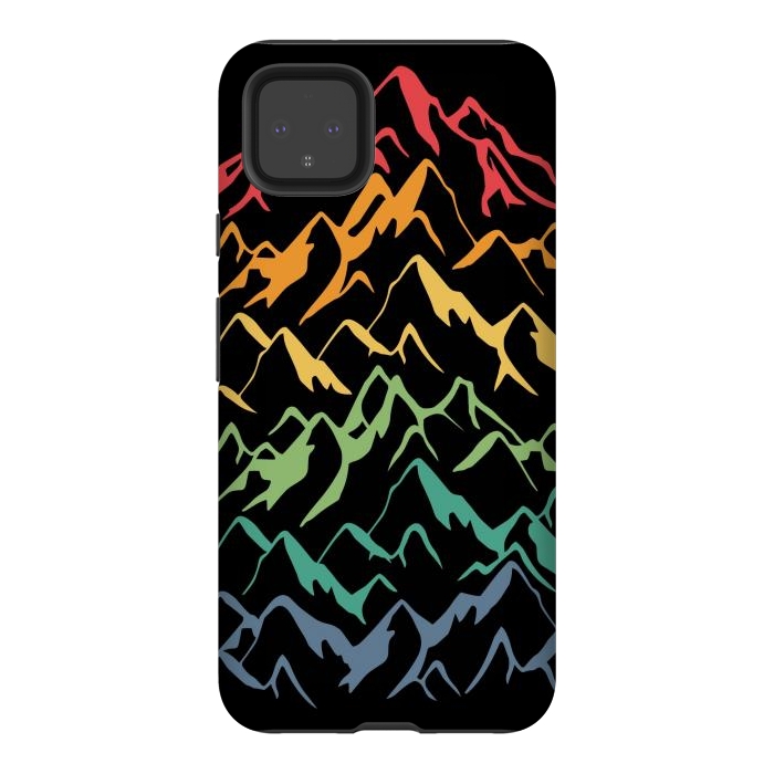 Pixel 4XL StrongFit Retro Mountains Lines by LM2Kone