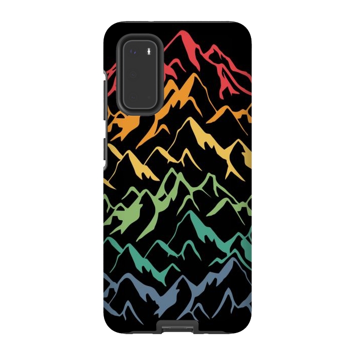 Galaxy S20 StrongFit Retro Mountains Lines by LM2Kone