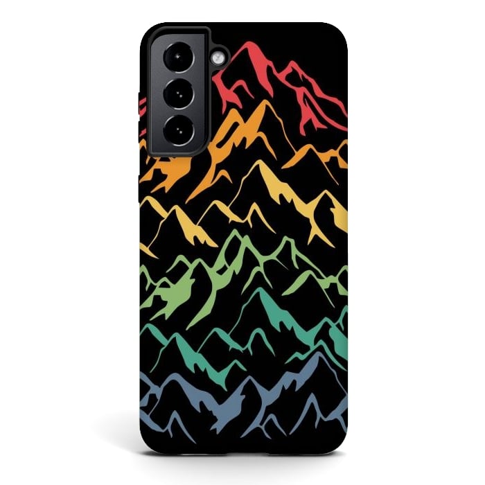 Galaxy S21 StrongFit Retro Mountains Lines by LM2Kone