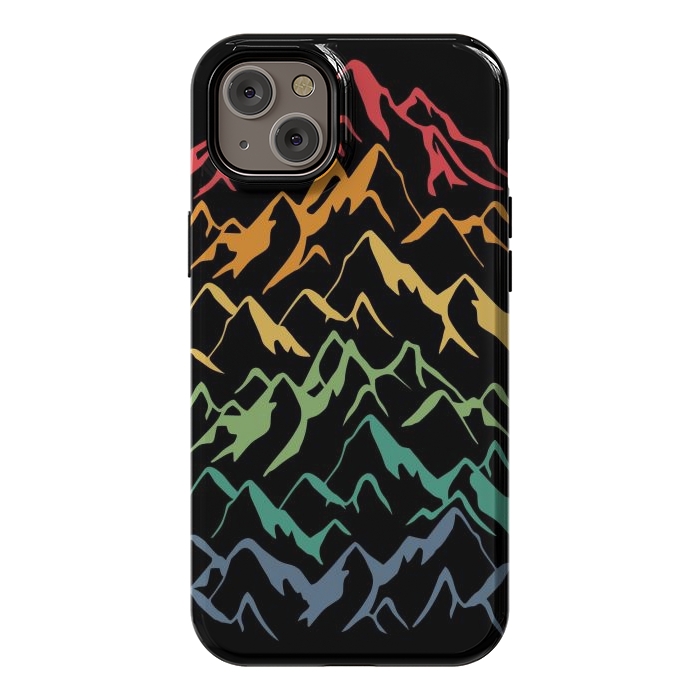 iPhone 14 Plus StrongFit Retro Mountains Lines by LM2Kone