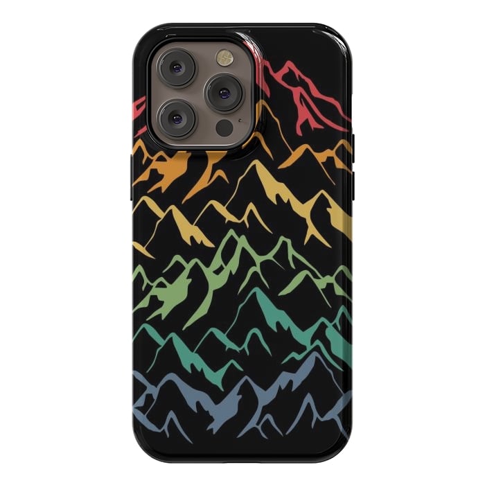 iPhone 14 Pro max StrongFit Retro Mountains Lines by LM2Kone