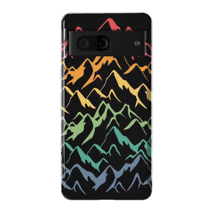 Pixel 7 StrongFit Retro Mountains Lines by LM2Kone