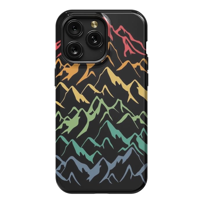 iPhone 15 Pro Max StrongFit Retro Mountains Lines by LM2Kone
