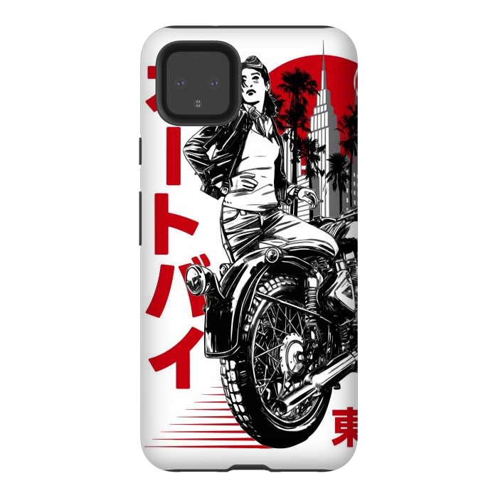 Pixel 4XL StrongFit Urban Japanese Motorcycle by LM2Kone