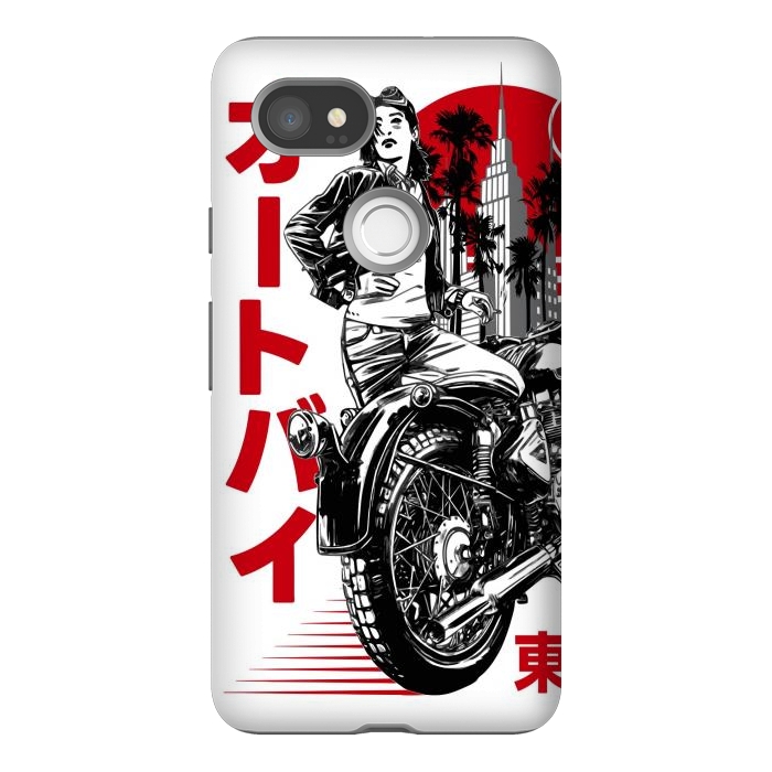 Pixel 2XL StrongFit Urban Japanese Motorcycle by LM2Kone