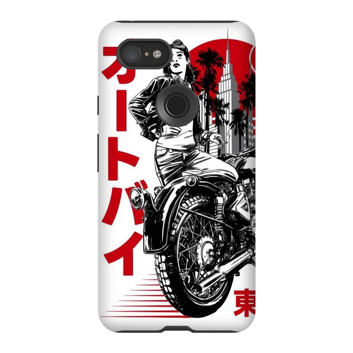 Pixel 3XL StrongFit Urban Japanese Motorcycle by LM2Kone