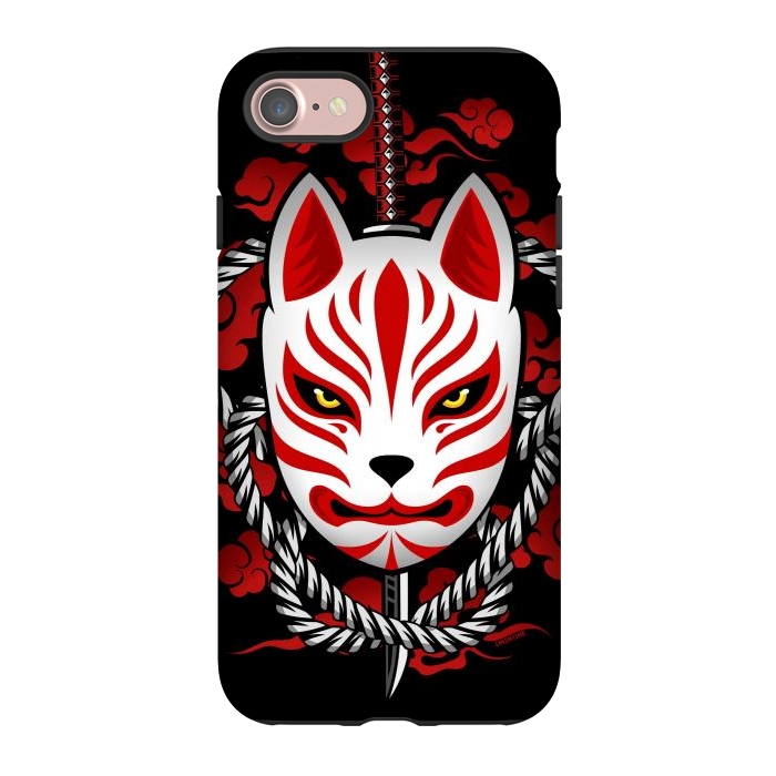iPhone 7 StrongFit Kitsune - Red Clouds by LM2Kone
