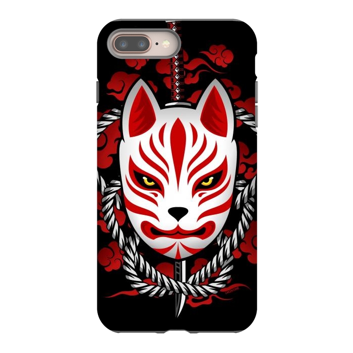 iPhone 7 plus StrongFit Kitsune - Red Clouds by LM2Kone