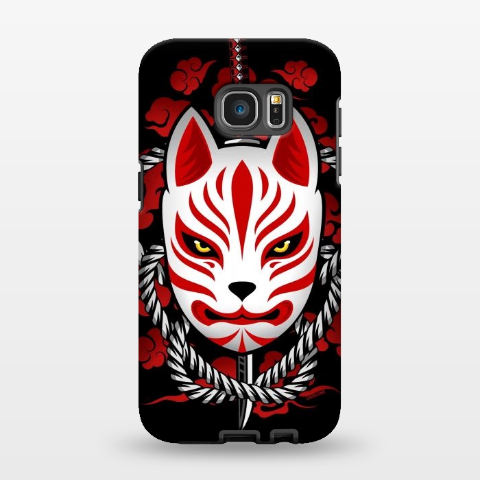 Galaxy S7 EDGE StrongFit Kitsune - Red Clouds by LM2Kone