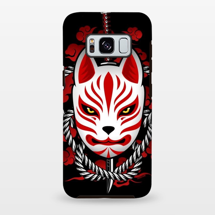 Galaxy S8 plus StrongFit Kitsune - Red Clouds by LM2Kone