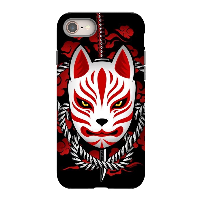 iPhone 8 StrongFit Kitsune - Red Clouds by LM2Kone