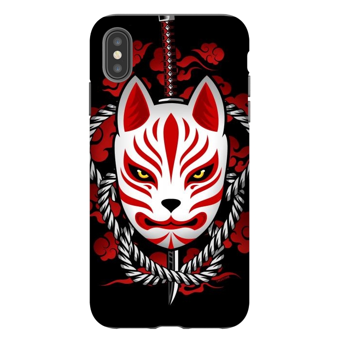 iPhone Xs Max StrongFit Kitsune - Red Clouds by LM2Kone