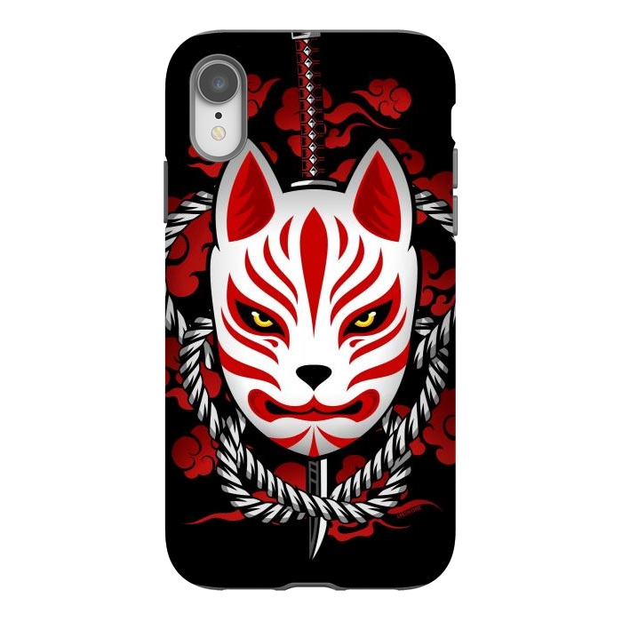 iPhone Xr StrongFit Kitsune - Red Clouds by LM2Kone