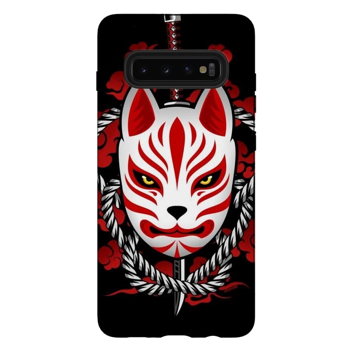 Galaxy S10 plus StrongFit Kitsune - Red Clouds by LM2Kone