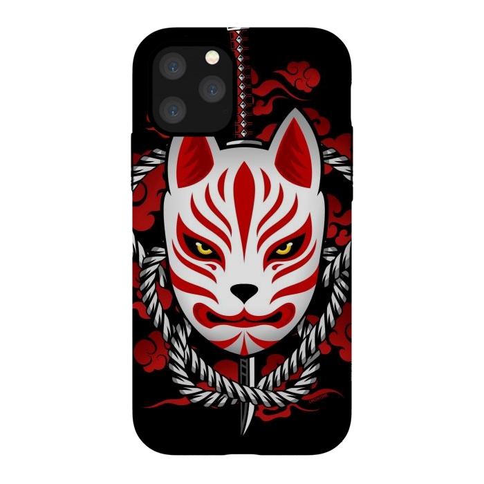 iPhone 11 Pro StrongFit Kitsune - Red Clouds by LM2Kone