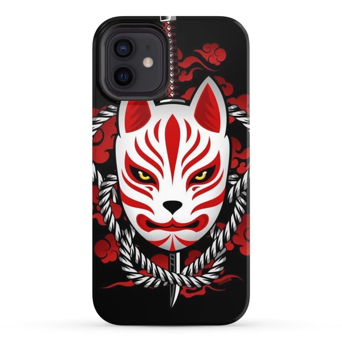 iPhone 12 StrongFit Kitsune - Red Clouds by LM2Kone