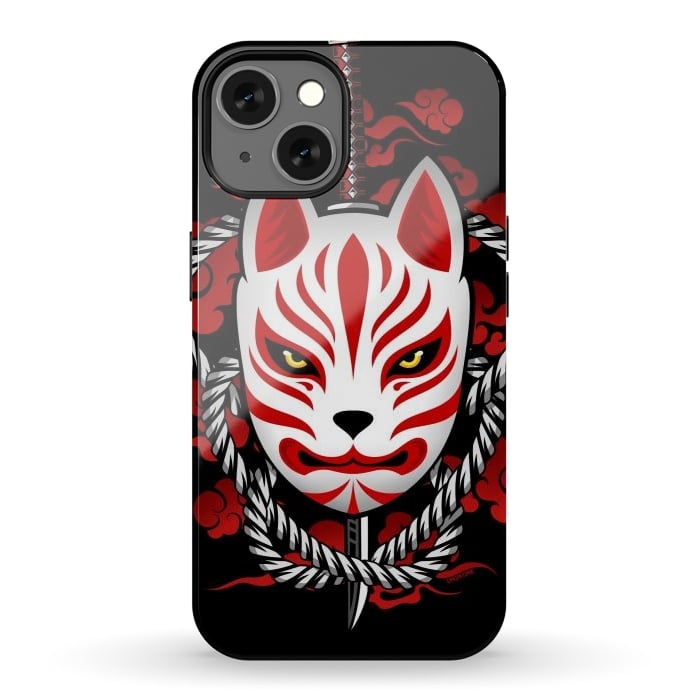 iPhone 13 StrongFit Kitsune - Red Clouds by LM2Kone