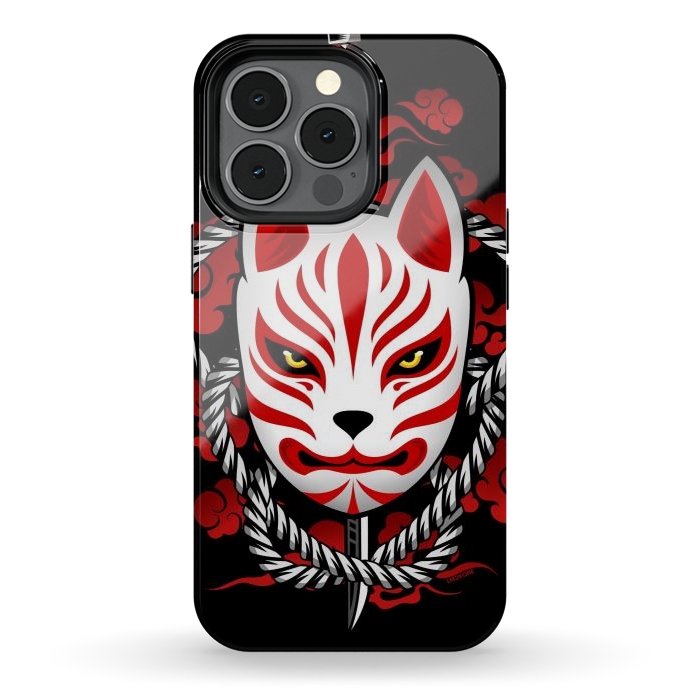 iPhone 13 pro StrongFit Kitsune - Red Clouds by LM2Kone