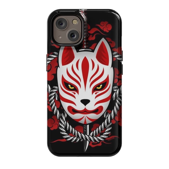 iPhone 14 StrongFit Kitsune - Red Clouds by LM2Kone