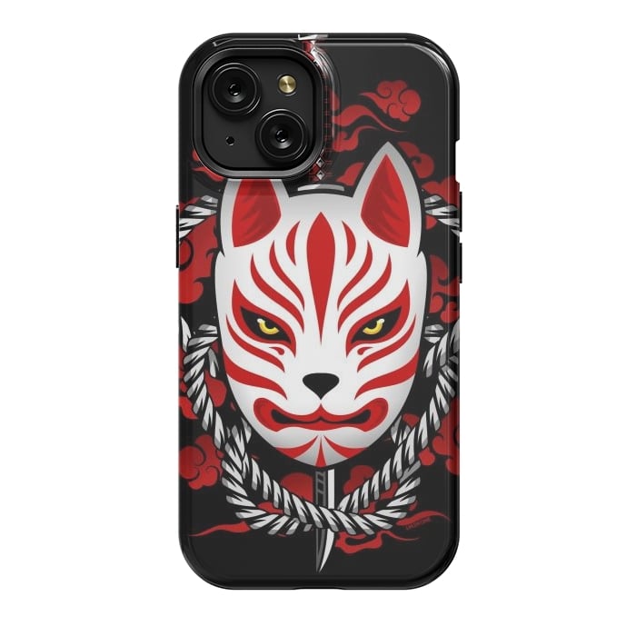 iPhone 15 StrongFit Kitsune - Red Clouds by LM2Kone
