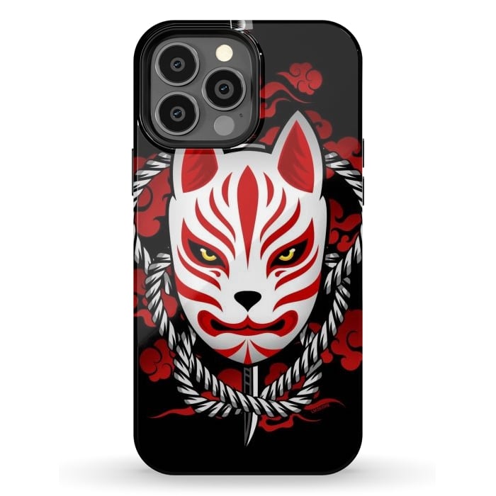 iPhone 13 Pro Max StrongFit Kitsune - Red Clouds by LM2Kone