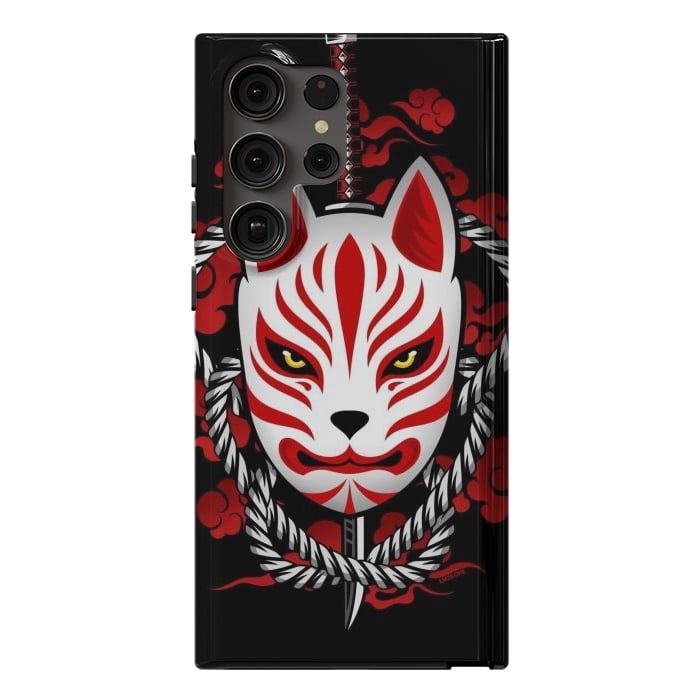 Galaxy S23 Ultra StrongFit Kitsune - Red Clouds by LM2Kone