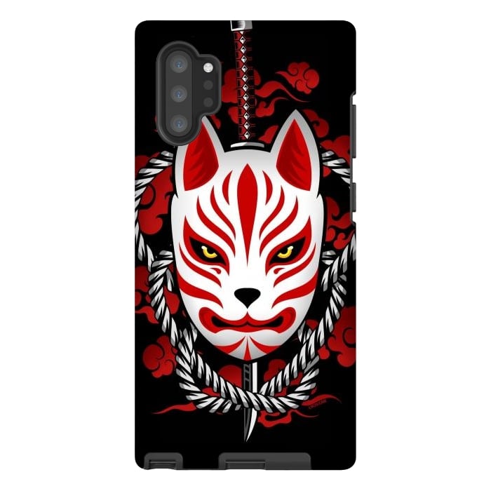 Galaxy Note 10 plus StrongFit Kitsune - Red Clouds by LM2Kone