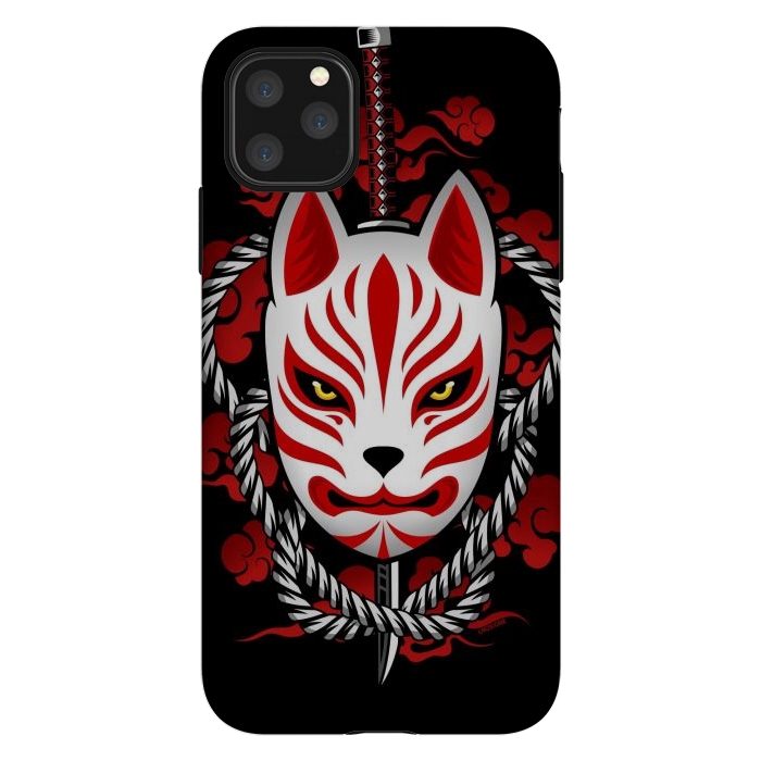 iPhone 11 Pro Max StrongFit Kitsune - Red Clouds by LM2Kone
