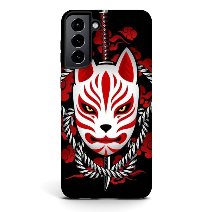 Galaxy S21 plus StrongFit Kitsune - Red Clouds by LM2Kone