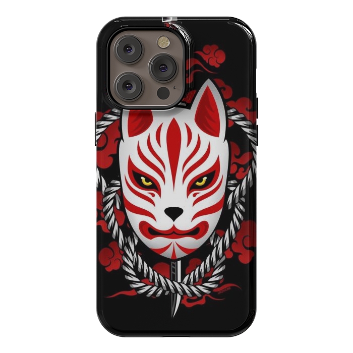 iPhone 14 Pro max StrongFit Kitsune - Red Clouds by LM2Kone
