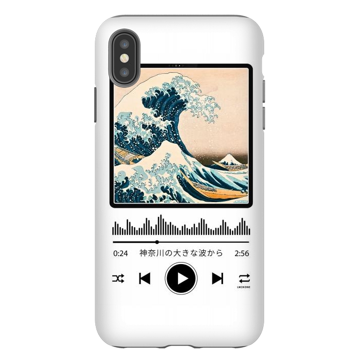 iPhone Xs Max StrongFit Soundtrack - Great Wave off Kanagawa by LM2Kone