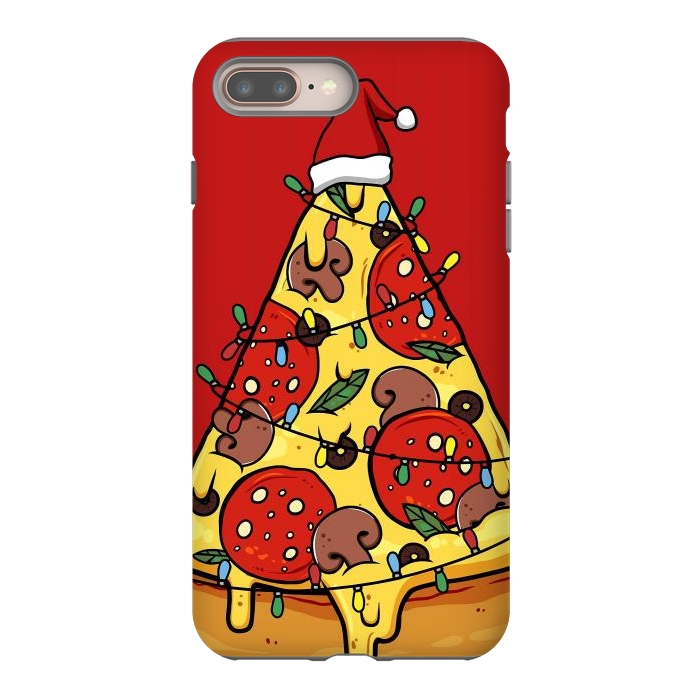 iPhone 7 plus StrongFit Merry Christmas Pizza by LM2Kone