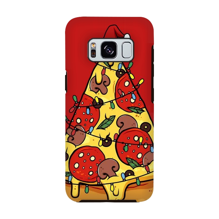 Galaxy S8 StrongFit Merry Christmas Pizza by LM2Kone