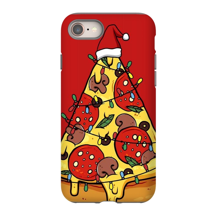 iPhone 8 StrongFit Merry Christmas Pizza by LM2Kone