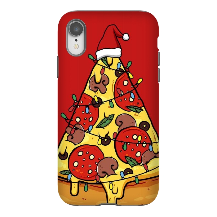 iPhone Xr StrongFit Merry Christmas Pizza by LM2Kone