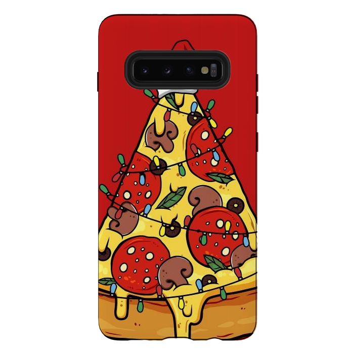 Galaxy S10 plus StrongFit Merry Christmas Pizza by LM2Kone