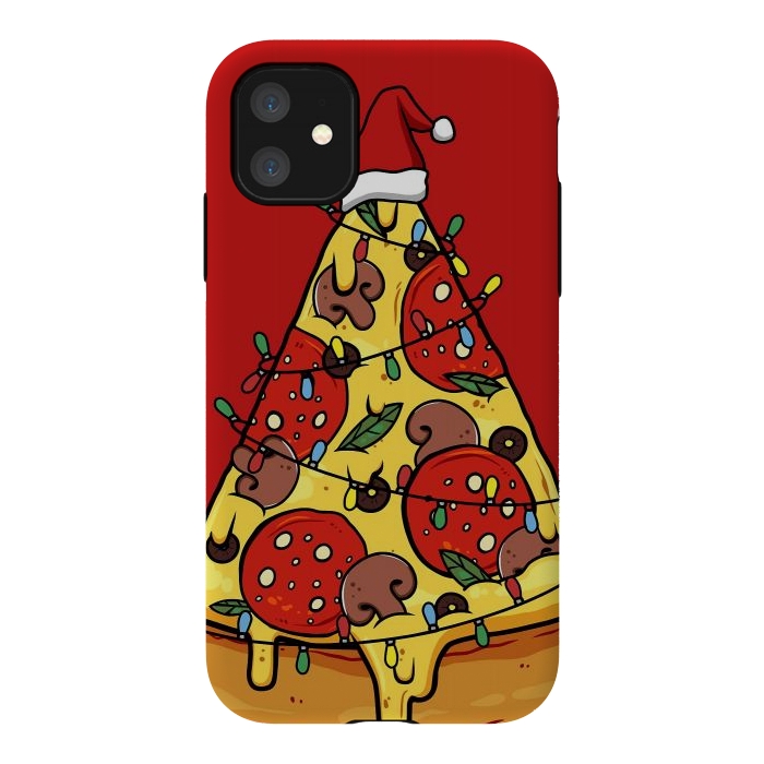 iPhone 11 StrongFit Merry Christmas Pizza by LM2Kone