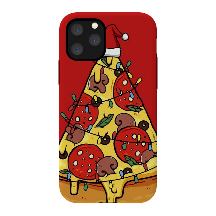 iPhone 11 Pro StrongFit Merry Christmas Pizza by LM2Kone