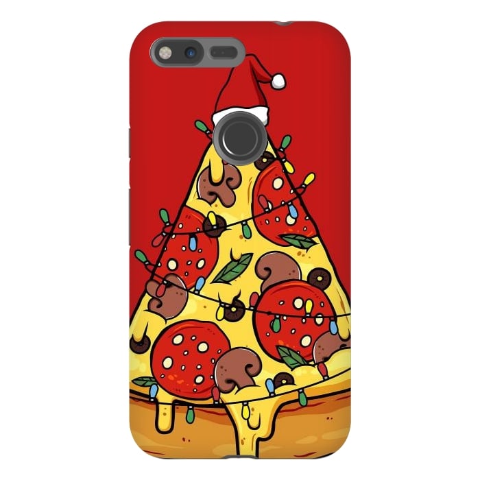 Pixel XL StrongFit Merry Christmas Pizza by LM2Kone