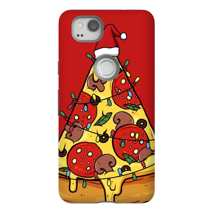 Pixel 2 StrongFit Merry Christmas Pizza by LM2Kone