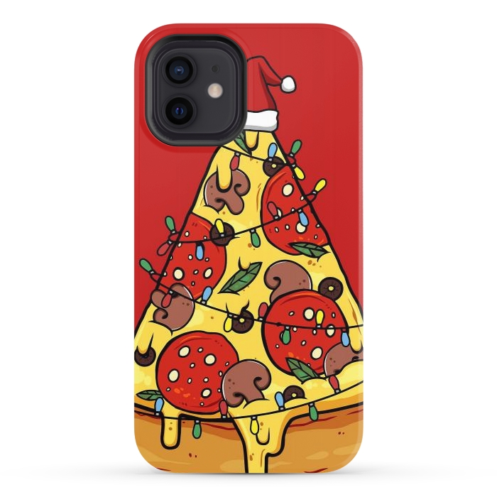 iPhone 12 StrongFit Merry Christmas Pizza by LM2Kone