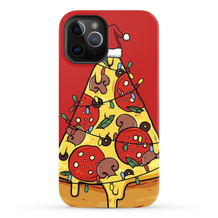 iPhone 12 Pro StrongFit Merry Christmas Pizza by LM2Kone