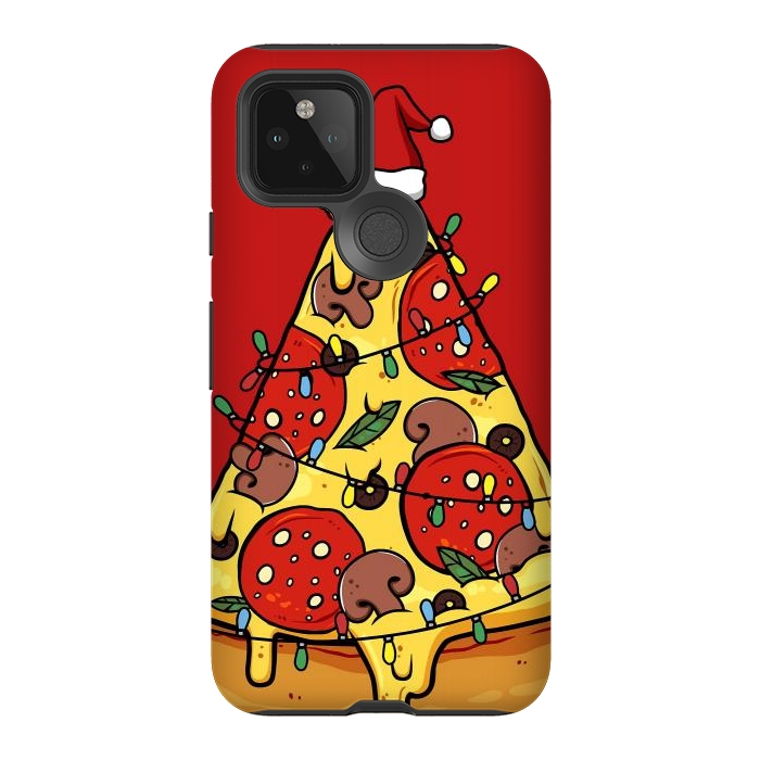 Pixel 5 StrongFit Merry Christmas Pizza by LM2Kone