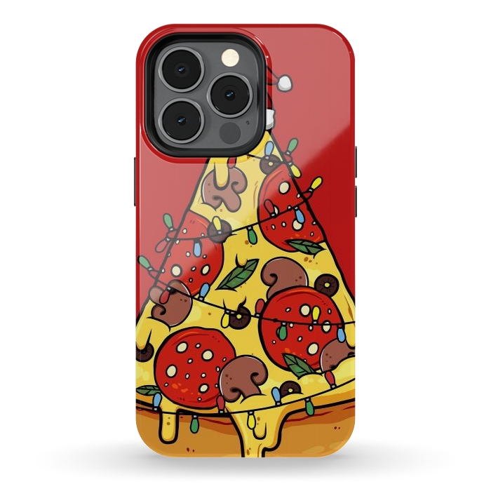 iPhone 13 pro StrongFit Merry Christmas Pizza by LM2Kone