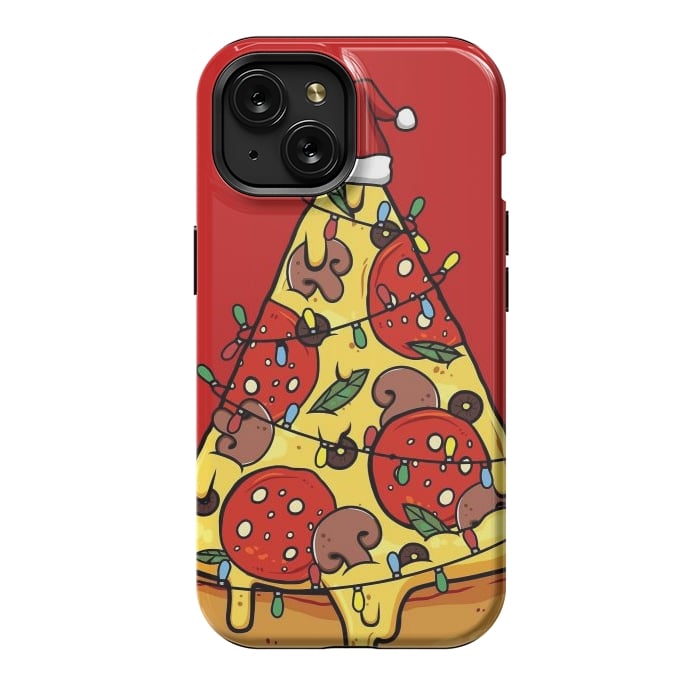 iPhone 15 StrongFit Merry Christmas Pizza by LM2Kone
