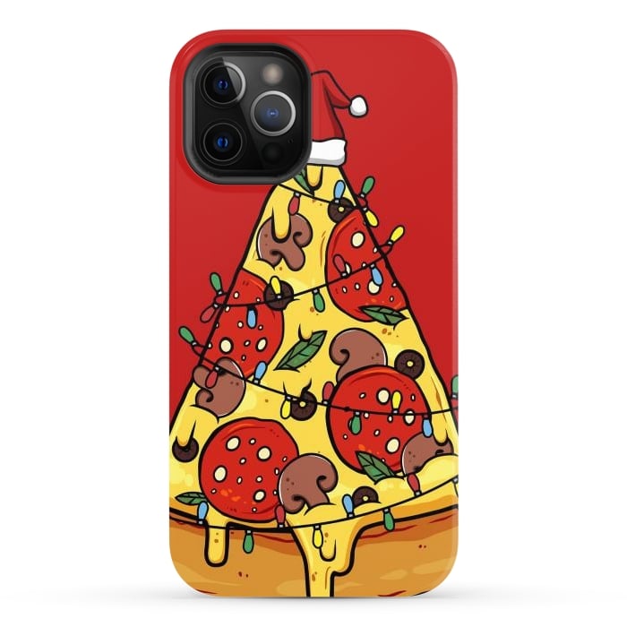 iPhone 12 Pro Max StrongFit Merry Christmas Pizza by LM2Kone