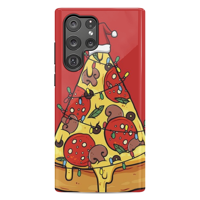 Galaxy S22 Ultra StrongFit Merry Christmas Pizza by LM2Kone