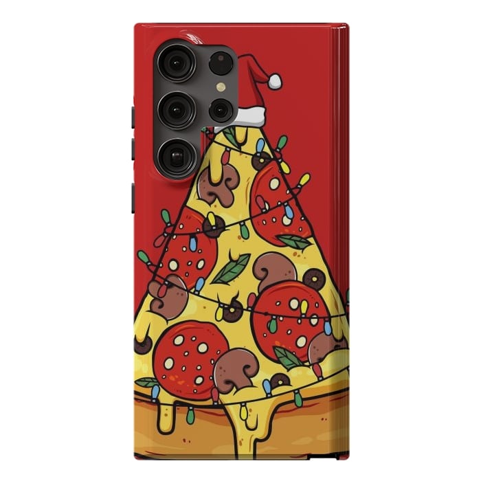 Galaxy S23 Ultra StrongFit Merry Christmas Pizza by LM2Kone