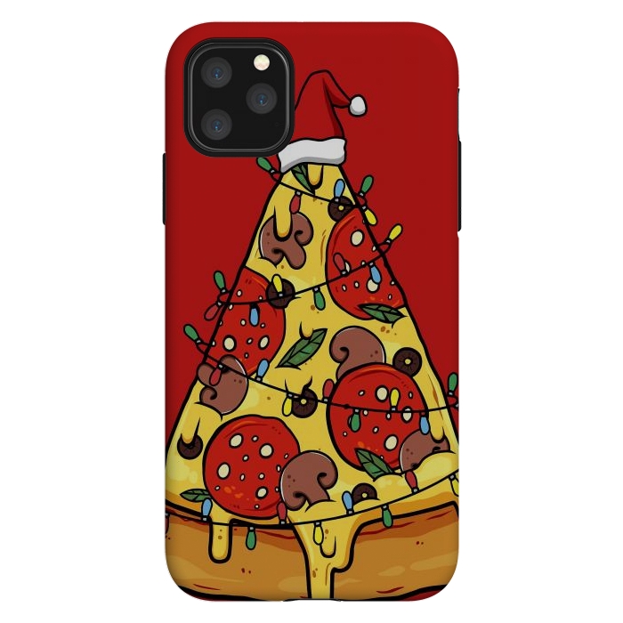 iPhone 11 Pro Max StrongFit Merry Christmas Pizza by LM2Kone