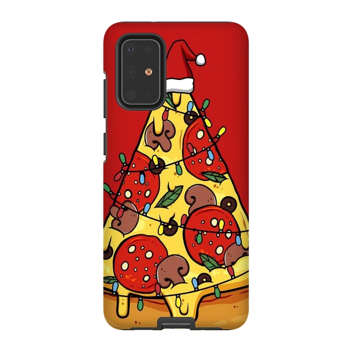 Galaxy S20 Plus StrongFit Merry Christmas Pizza by LM2Kone